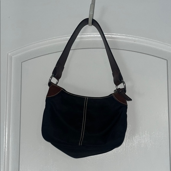 Dooney & Bourke Black Nylon with Brown Leather Vintage Purse - Picture 1 of 10